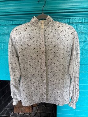 Dior Black-and-White Printed Button Blouse
